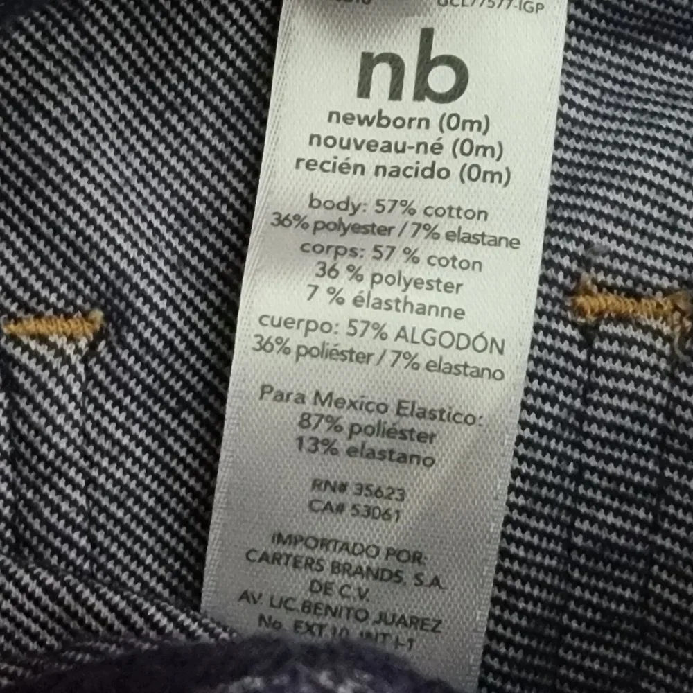 NWOT Carters Stretchy Denim Newborn Leggings or Pants